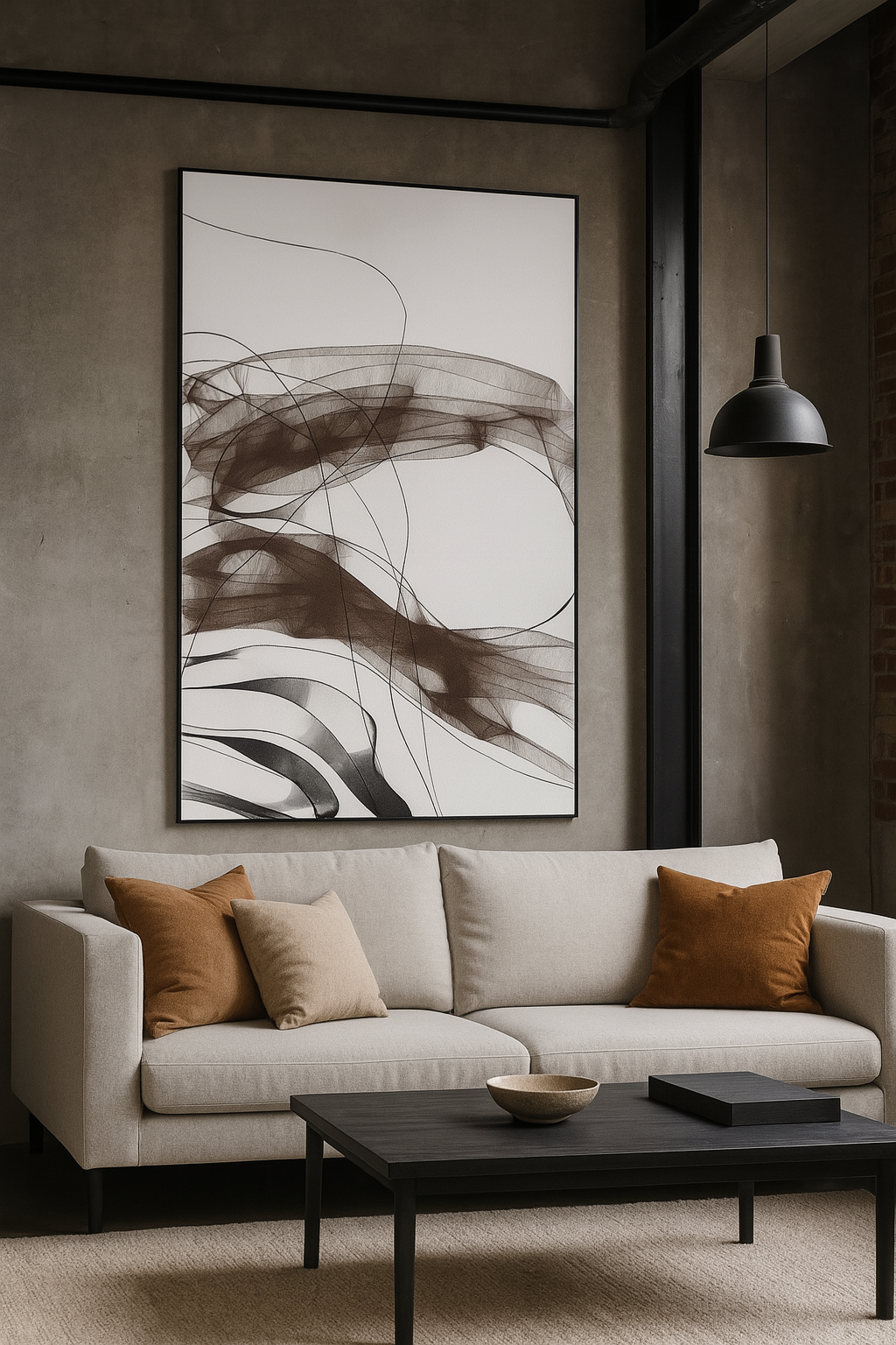 Moving Lines - Original Abstract Painting - Modern Framed Canvas for Living Room