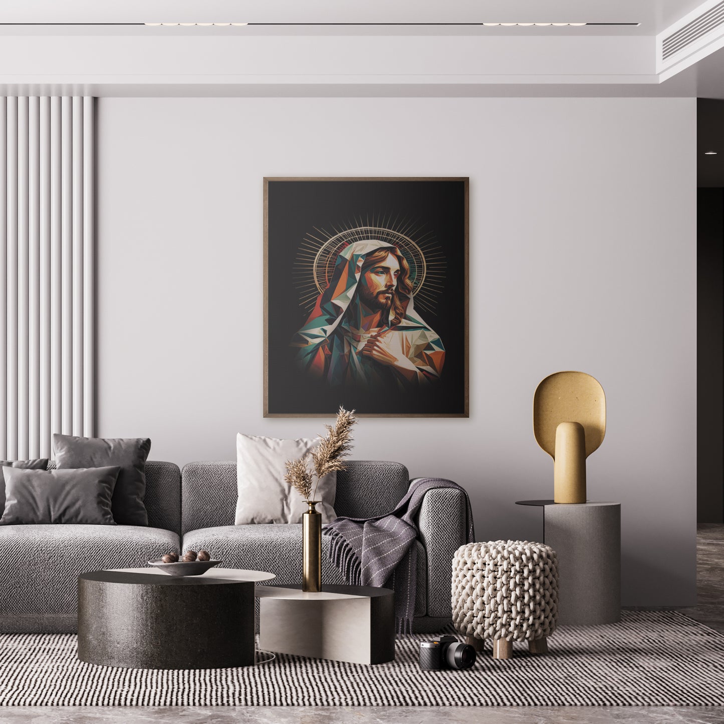 Framed Wall Art Colorful Jesus Christ