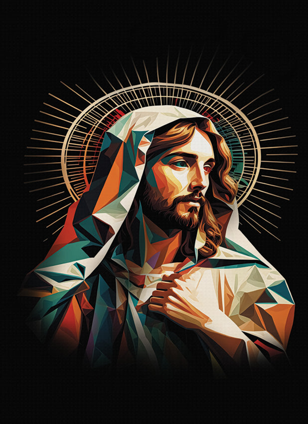 Framed Wall Art Colorful Jesus Christ